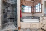 Master Bathroom with Tile Walk-in Shower and Jacuzzi tub